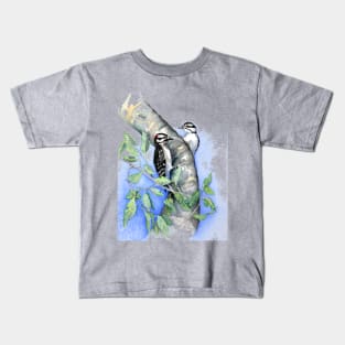 Downy Woodpeckers Kids T-Shirt